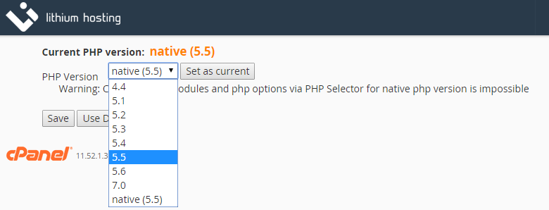 PHP Version Selector