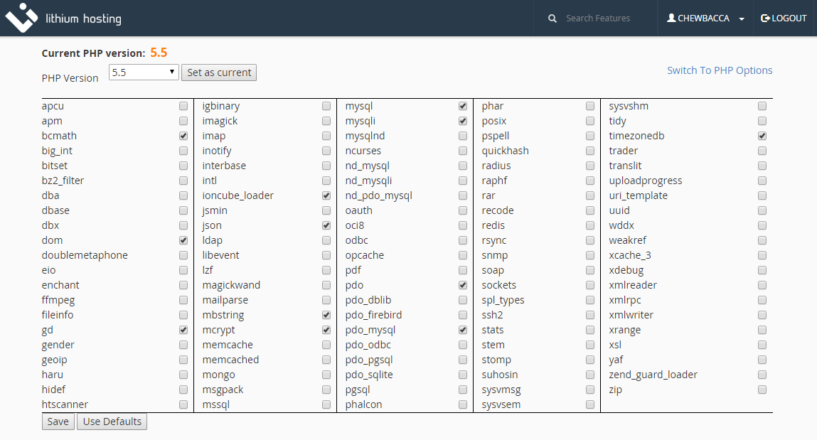 PHP Selector - Extensions