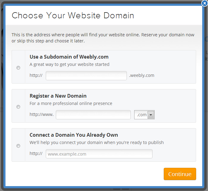 Weebly Domain Chooser